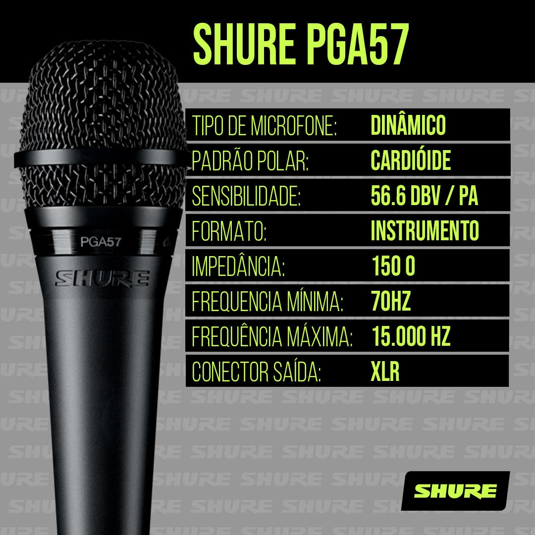 MICROFONE SHURE DINÃ??MICO PGA 57