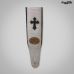 CORREIA AVS COURO 8CM CROCO STYLE CRUCIFIXO BRANCA